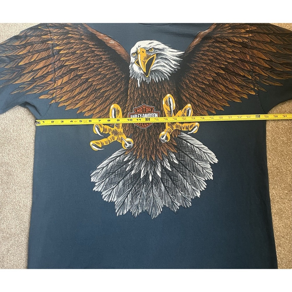 Vintage Harley Davidson T Shirt Eagle Double Sided Single Stitch Hanes Beefy XXL - Picture 3 of 16